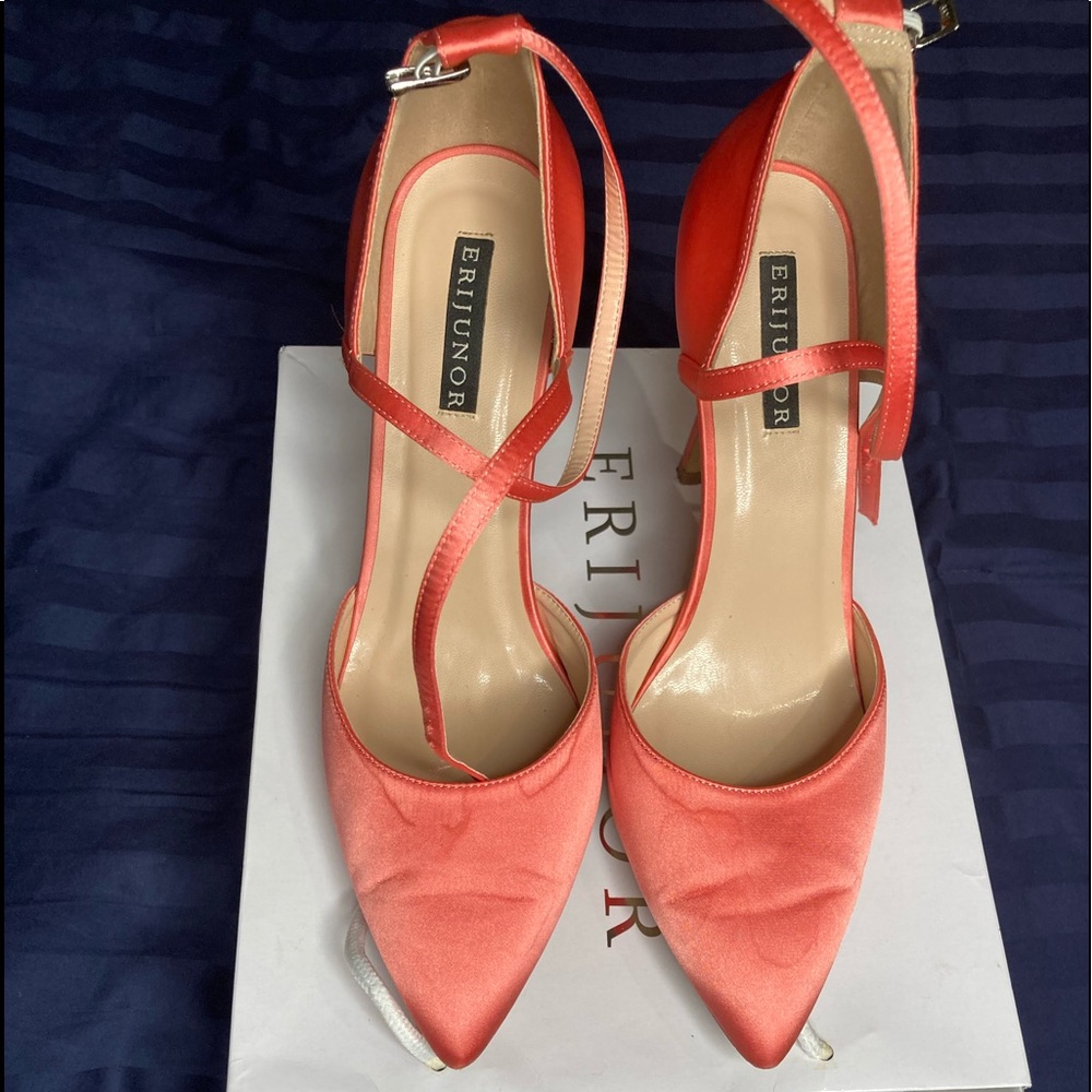 Size 10 woman’s coral high heel shoes